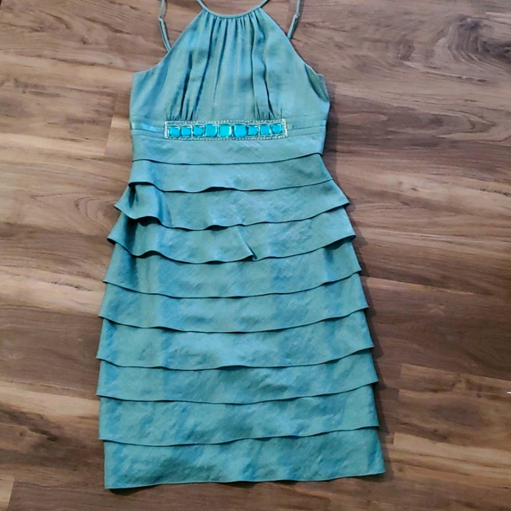 Adrianna papell SZ10 shiny seafoam green c…